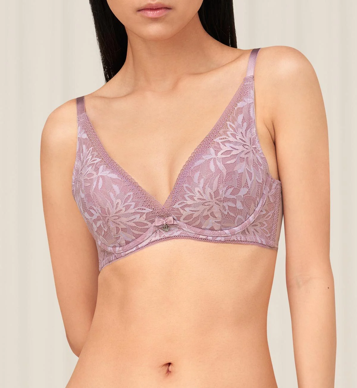 Aqua Bloom Wired Push Up Deep V Bra - Image 2