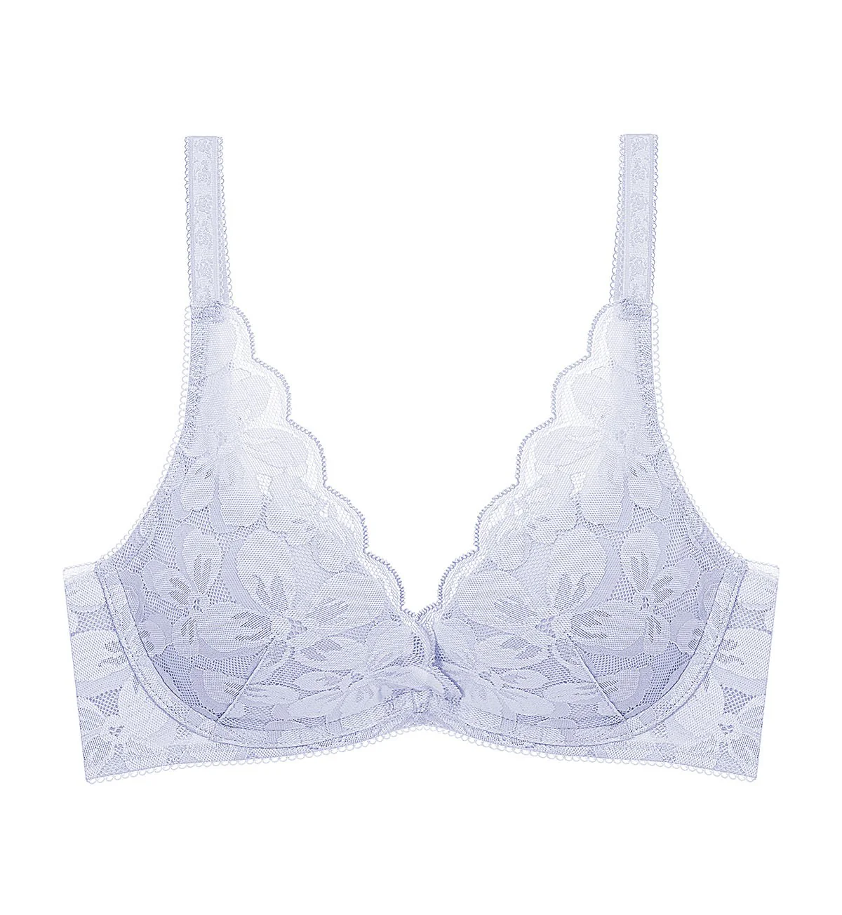 Aqua Moon Flower Wired Push Up Deep V Bra
