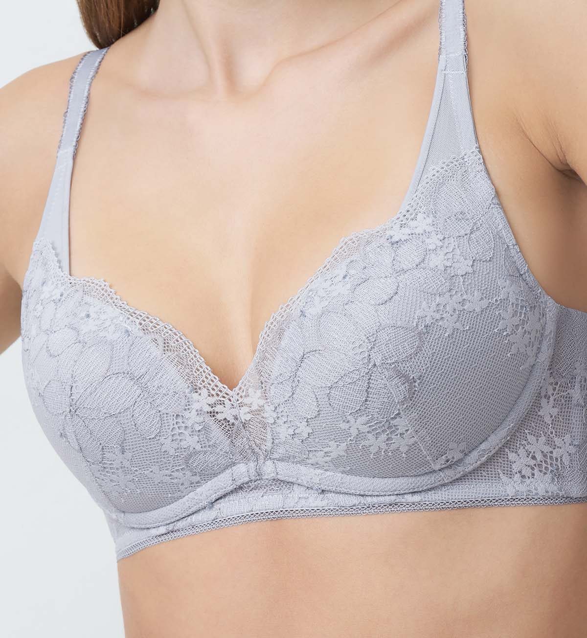 Aqua Plumeria Non-Wired Push Up Deep V Bra - Image 4