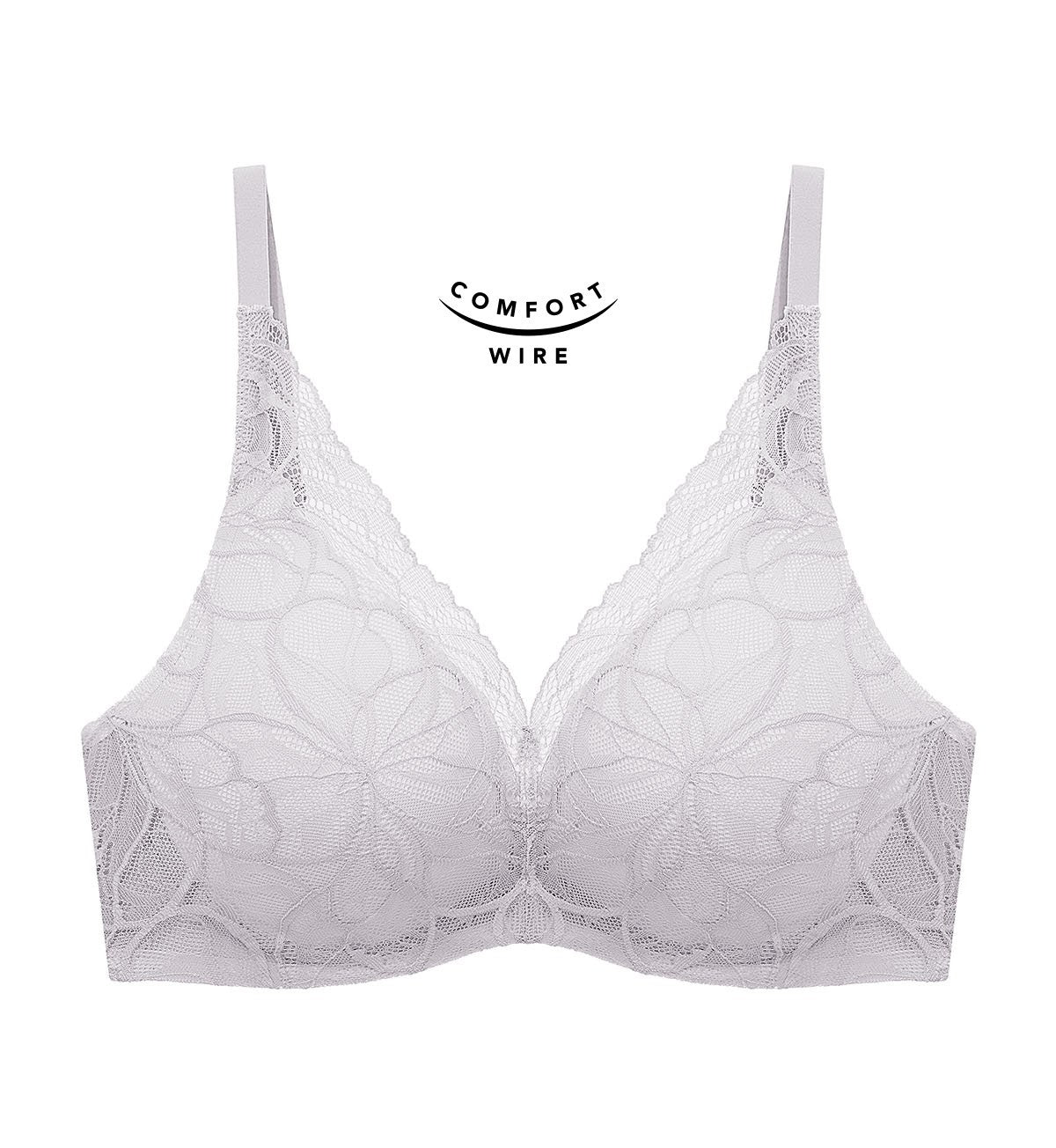 Body Makeup Illusion Lace Wired Push Up Deep V Bra