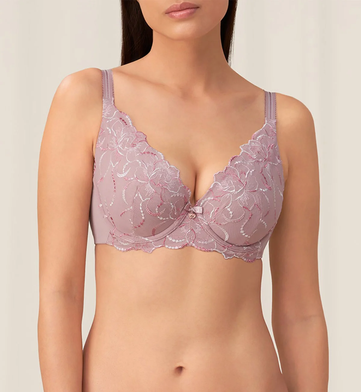 Florale Romantic Gardenia Wired Padded Deep V Bra - Image 2