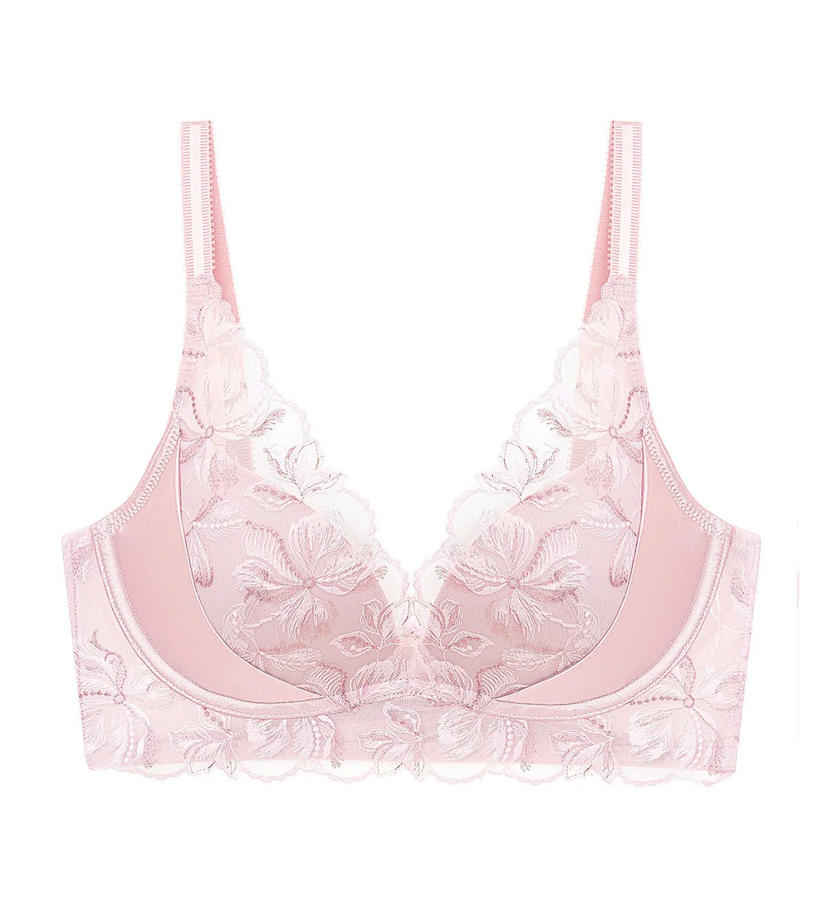 French Romance Non-Wired Push Up Deep V Bra