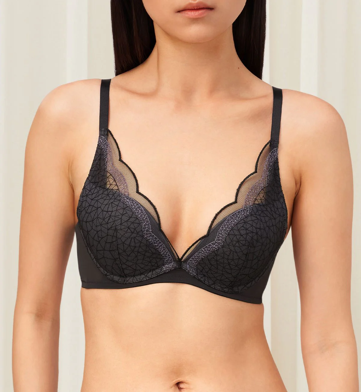 Glow Wired Push Up Deep V Bra - Image 2