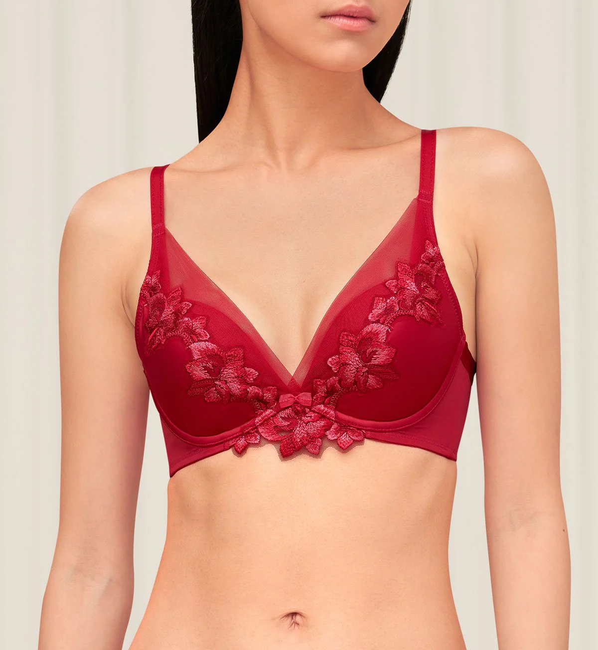 Sateen Deep V Wired Push Up Bra 01 - Image 2
