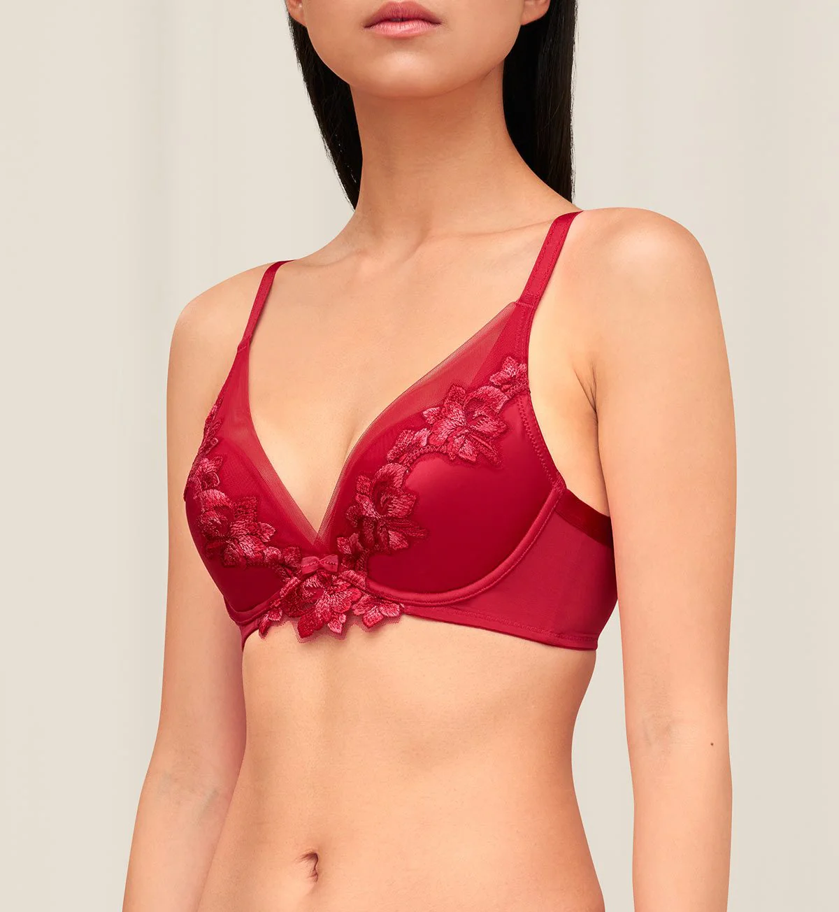 Sateen Deep V Wired Push Up Bra 01 - Image 4