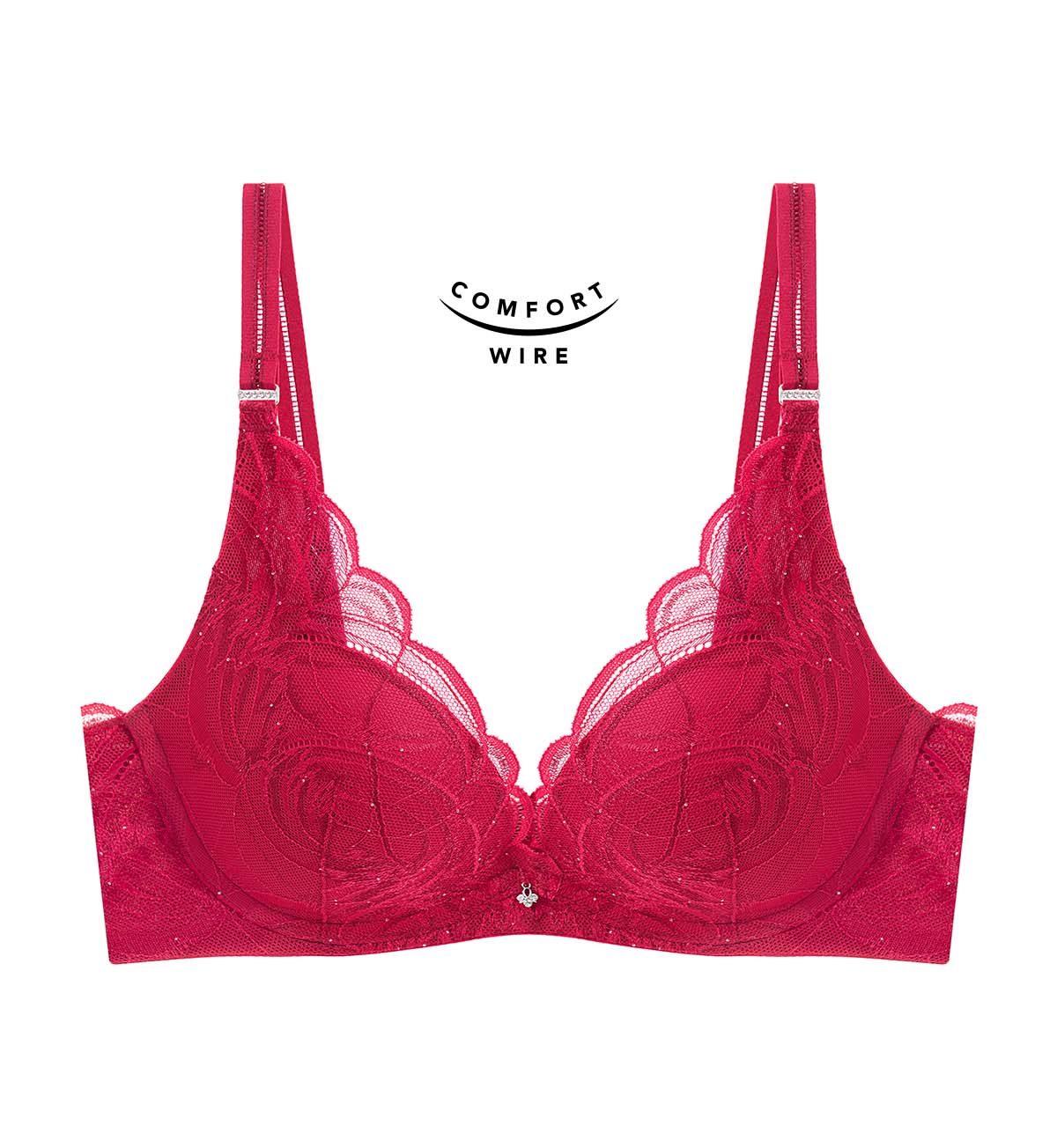 Shimmer Lace Wired Push Up Deep V Bra
