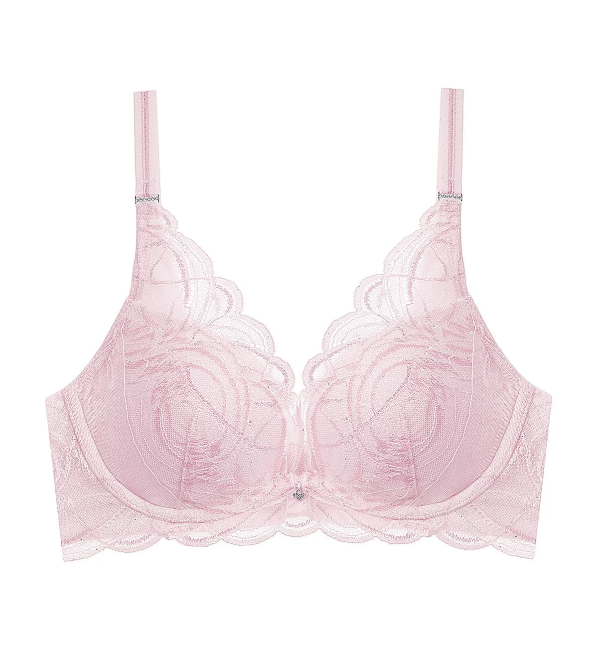 Shimmer Lace Wired Push Up Deep V Bra